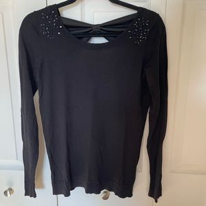 SmartSet Pullover Long Sleeve Sweater Top with back bow detail Smart Set Medium